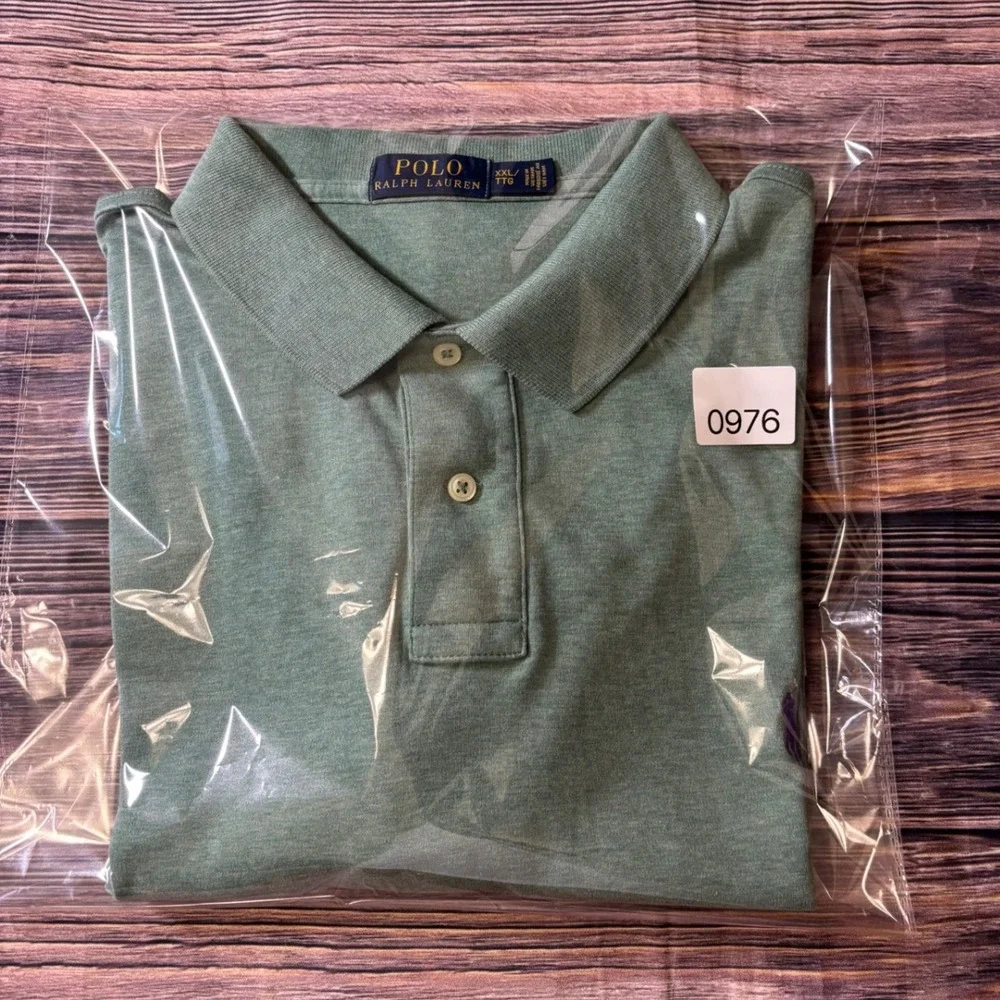Polo Ralph Lauren Polo Shirt Mens XXL Green Heathered Short Sleeve Pony Cotton